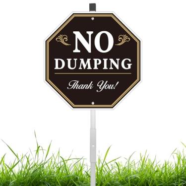 Imagem de Sinais sem despejo com estacas, placa refletiva de alumínio livre de ferrugem de 25,4 cm x 25,4 cm, proteção UV, à prova de intempéries, resistente ao clima, uso ao ar livre