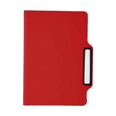 Imagem de Caderno A5 com Capa Dura, 80 Folhas Pautadas, Material Sintético, Suporte para Caneta, Elástico, Miolo Bege (Caderno A5 PU Verde)