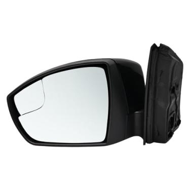 Imagem de Jecoupoon Conjunto de espelho lateral esquerdo compatível com espelho de porta lateral do motorista Focus 2015-2018 com BSM e seta e dobrável manual e vidro elétrico F1EZ17682C F1EZ17683R preto