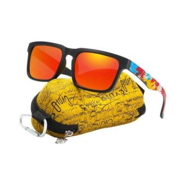 Imagem de Óculos de Sol Polarizados Pretos Foscos Masculinos - Com Estojo e Hast