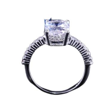 Imagem de Anéis de noivado de quatro garras com zircônia cúbica oval banhada a ouro branco, alianças de compromisso, festas noturnas, presentes de dia dos namorados, alianças de eternidade para mulheres, 10