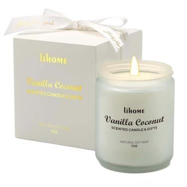 Imagem de Candles Gifts for Women - Vela de cera de soja natural para casa perfumada perfeita para o Natal, aniversário, dia das mães, velas de coco e baunilha
