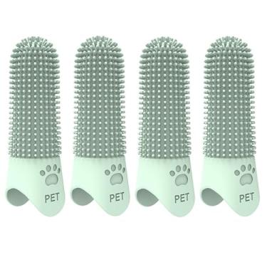 Imagem de Escova de dentes de silicone para cães e gatos – higiene bucal 360°, refrescamento do hálito, remoção de manchas e tártaro, macia de grau alimentício, design longo, reutilizável, para animais de