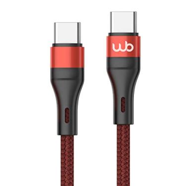 Imagem de WB Cabo USB-C e USB-C 1 metro 60W vermelho nylon trançado compatível com Andoid, 30W USB-C para USB-C (Vermelho)