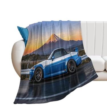 Imagem de HouLaiZhe Cobertor Super Macio Flanela JDM Carro S2000 Monte Fuji Cobertores de Refrigeração Leve para Sofá-Cama Cadeira Sofá Carro Viagem ao Ar Livre Leve Quente 127 cm x 178 cm