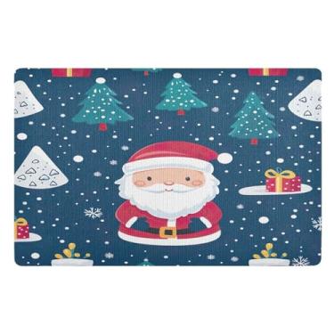 Imagem de STAYTOP Tapete de porta de Papai Noel para entrada externa 81 x 50 cm, tapete de boas-vindas ao ar livre/interno, tapetes de banho fofos, capacho frontal antiderrapante para entrada, pátio, áreas de