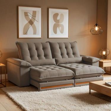 Imagem de Sofá Retrátil e Reclinável Molas Ensacadas 4 Lugares 290cm Istambul - 