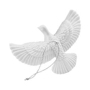 Imagem de Enfeites De Natal Pomba Branca Em Resina, Pingentes De Pássaro Para Ár