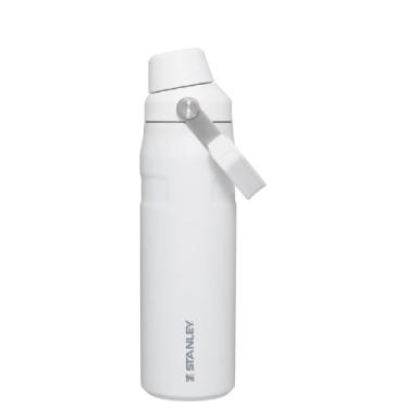 Imagem de Stanley Garrafa Térmica Aerolight™ Flip Straw, Aço Inox Reciclado, 710ML, Branco Frost, com Canudo Retrátil e Alça para Transporte