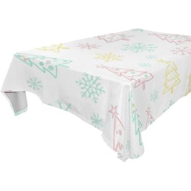 Imagem de Burbuja Toalha de mesa para árvores de Natal, toalha de mesa quadrada, antirugas, grossa para decoração de jantar, cozinha, festa, 152 x 152 cm