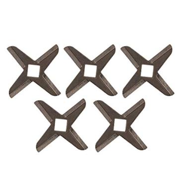 Imagem de Lâmina de corte de moedor de metal universal – Tamanho nº 5 – Pacote com 5 – Peças de reposição de moedor de mão de aço inoxidável – Placas de moagem para moedor de carne