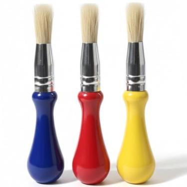 Imagem de Pincel Pega Ergonômica Ponta Redonda Infantil Kit 3 Unidades