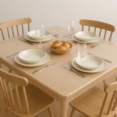 Imagem de Toalha de Mesa Plástica Transparente - Impermeável e Fácil Limpeza(4 Lugares (1.40mX1.40m))