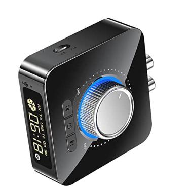Imagem de Adaptador receptor transmissor Bluetooth 5.0 com visor digital LED, adaptador de música de streaming DAC HiFi de 3,5 mm AUX para RCA HiFi adaptador de áudio