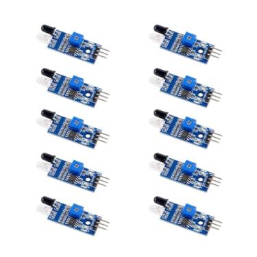 Imagem de Módulo de sensor de prevenção de obstáculos, sensor refletivo infravermelho para robô de carro inteligente Arduino, 10 peças