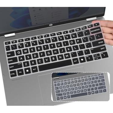 Imagem de 2 peças de capa de teclado para HP OmniBook 5 35.6 cm Next Gen AI PC 14-he Series 14-he0099nr 14-he0037nr, HP OmniBook 5 Flip 2-em-1 35.6 cm 14-fp Series 14-fp0057nr fp0057nr 023dx(NÃO SERVE PARA