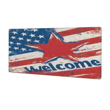Imagem de Tapete de mouse grande e colorido com bandeira americana à prova d'água para computador estendido tapete protetor de mesa antiderrapante base de borracha para escritório, computador, teclado, laptop e