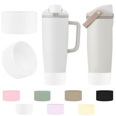 Imagem de TQONEP 2 peças de bota de silicone para Owala 850.5 g e 1,134.0 g FreeSip Sway garrafas e copos, capa protetora antiderrapante para Owala (transparente)