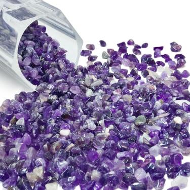 Imagem de Kaiyuan Dynasty 230 g (230 g) 5-7 mm lascas de ametista roxas pedras trituradas ametista cristal cascalho para vaso enchimento aquário aquário plantas suculentas decoração