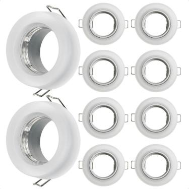 Imagem de Kit 10 Spot Taschibra Redondo Embutir Vidro Jateado Sp23