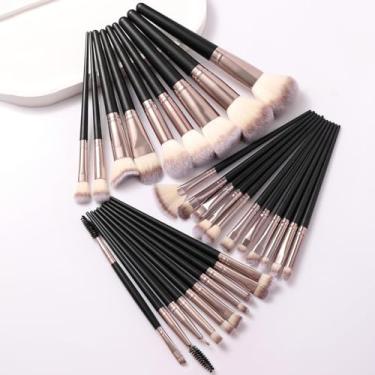 Imagem de 30 pincéis de maquiagem macios ao toque, pincel de maquiagem em pó, pincel de blush, pincel de sombra para maquiagem diária no rosto