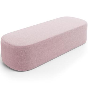 Imagem de Puff Decorativo Orgânico Para Living Quarto 160cm Doha W01 Bouclê Rose