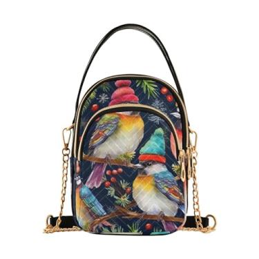 Imagem de Bolsa transversal feminina Galaxy Planets, bolsa transversal com alça removível, bolsas transversais elegantes para viagens, Beautiful Birds Are In Snow-1, One Size