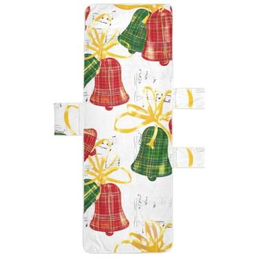 Imagem de Capa de espreguiçadeira de Natal vermelha verde sinos de Natal toalha de cadeira de praia lounge capa de cadeira de piscina grande espreguiçadeira 85 x 76 centímetros