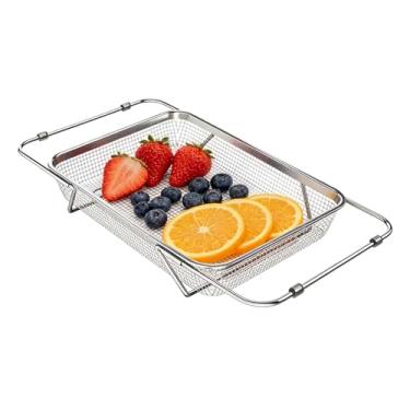 Imagem de Prateleira de secagem, pia de cozinha, cesta extensível de escorredor de aço inoxidável - escorredor de pia para secador, para pratos, copos, canecas, utensílios de mesa, pauzinhos, garfos, colheres