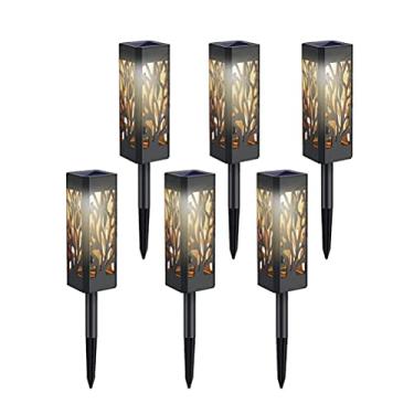 Imagem de TOPINCN Luzes Solares do Jardim, 6 Pces Impermeáveis ​​ip44 Lâmpadas Pretas do Gramado Com Sensor de Luz, para a Decoração Exterior Caminho Quintal (2)