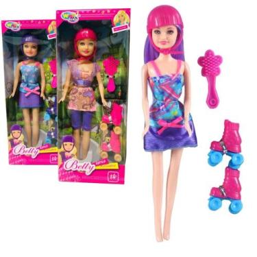 Imagem de Boneca Betty Patinadora Com Acessórios Articulada - Princesa Tipo Barb