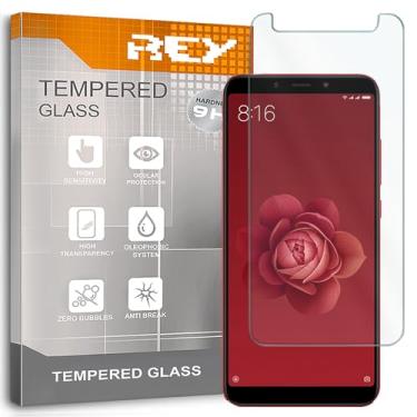 Imagem de REY Protetor de tela de vidro temperado para XIAOMI Mi A2 / Mi 6X / MiA2 / Mi6x, película protetora de tela de dureza 9H + bolhas de óleo anti-riscos