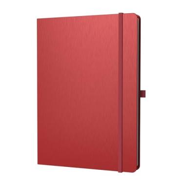 Imagem de ONAVIA Caderno de capa dura pautado papel 80GSM - vermelho, tamanho A4