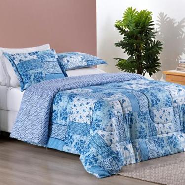 Imagem de Kit Edredom Super King Bouti 03 Peças - BIA ENXOVAIS, Azul Sereno