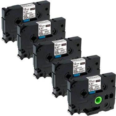 Imagem de Kit com 5 Fita Compatível para Rotuladora TZC-231 TZE-231 TZ231 12mm x