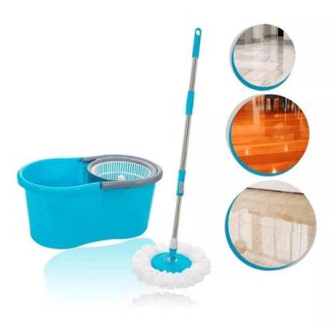 Imagem de Mop 360 Spin Esfregão Giratório Balde 6 Litros Limpeza Multiuso Resist