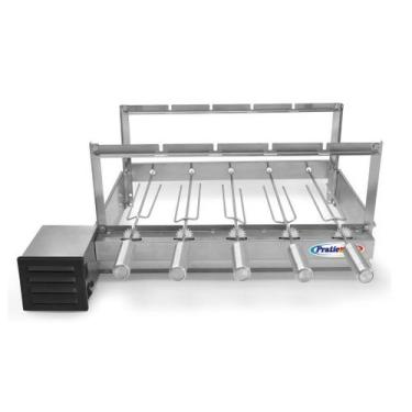 Imagem de Churrasqueira Gira Grill 5 Espetos Inox Giratória Elétrica - Pratic Me