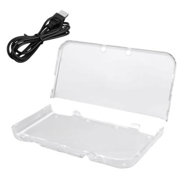 Imagem de Capa Transparente com Cabo Carregador USB para New 3DS XL, Capa Protetora Rígida Transparente Exclusiva para New 3DS XL LL 2015 Inclui Cabo Carregamento Rápido 1,2m (Design Sem Dobradiças)