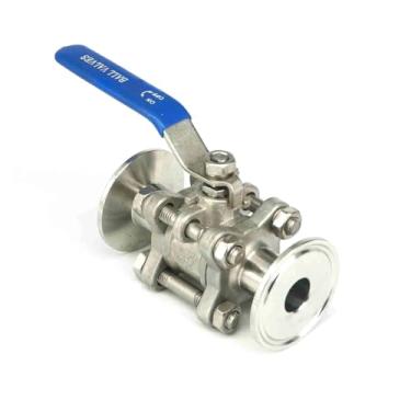 Imagem de ROUPWKWO DN15 Fit 19 mm Pipe OD 3.8 cm Tri Clamp 304 Aço Inoxidável 3 Peças Tipo Válvula de Esfera Sanitária Virola