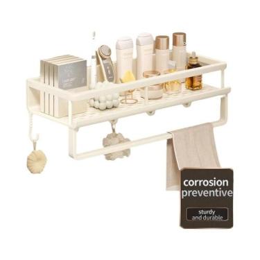 Imagem de Prateleira De Canto Amarela E Branca Para Banheiro, Organizador De Sha