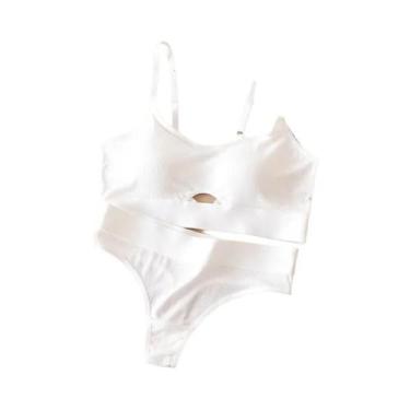 Imagem de Conjunto De Sutiã E Calcinhas De Algodão Sexy Com Efeito Push-Up Para 