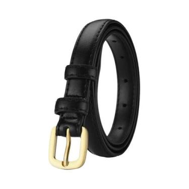 Imagem de Cinto Feminino Preto Retrô Com Fivela De Agulha, Cinto De Moda Para Je