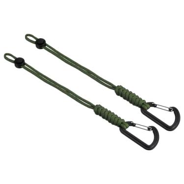 Imagem de Generic Cordão de crachá com gancho de 25,4 cm, 2 peças trançadas para chaveiro de pulso com cordão ajustável para chaves e carteiras ao ar livre, verde militar
