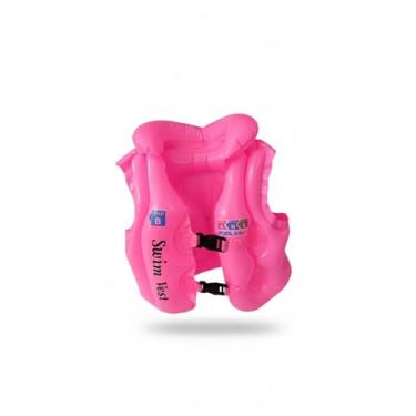 Imagem de Colete Salva-Vidas Infantil Inflável, Rosa, Tamanho G, Para Crianças de 35 a 50kg, Para Piscina e Praia, Com Fivelas de Segurança