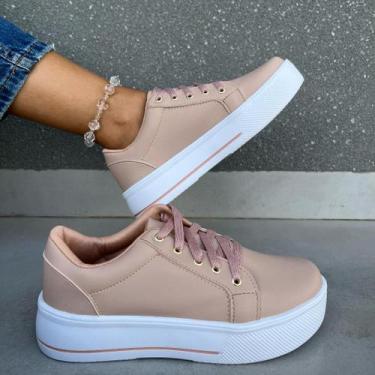 Imagem de Tênis feminino casual confortavel lolla maria, Nude, 36