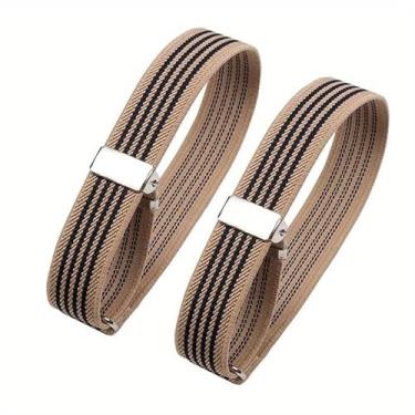 Imagem de 2 peças/par de braçadeiras elásticas ajustáveis para camisa suporte de manga e punhos para festa de casamento, acessórios de roupas masculinas moda, all, Elástico, Sem Pedra Preciosa