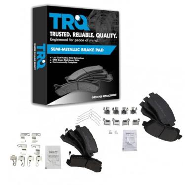Imagem de TRQ Kit de pastilhas de freio a disco semimetálico dianteiro e traseiro compatível com Toyota Lexus