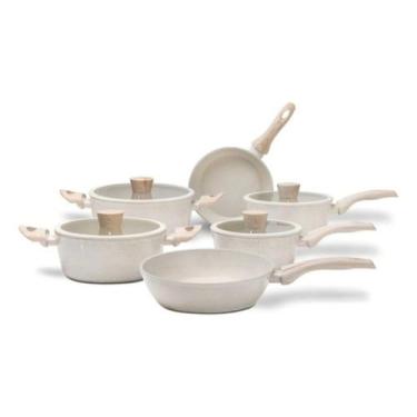 Imagem de Jogo De Panelas Antiaderente 6pç Sirius Vanilla Brinox, Vanilla, 6