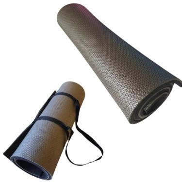 Imagem de Colchonete Tapete para Yoga, Pilates e Fitness 1m x 50cm x 10mm - Espuma Amortecida, Ideal para Ginástica e Exercícios em Casa ou Academia (Cinza chumbo,Sem Alça)