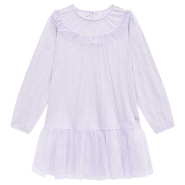 Imagem de Vestido Infantil Menina Em Tule Lilás Com Glíter Somnii-Feminino